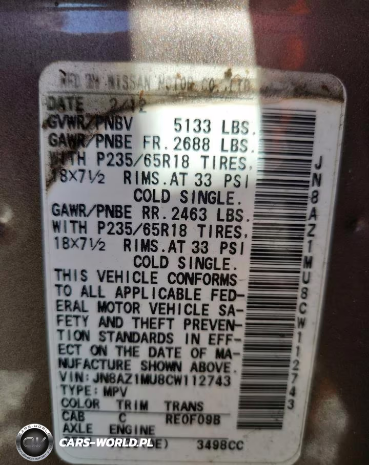 2012 Nissan Murano S VIN:JN8AZ1MU8CW112743 - 13