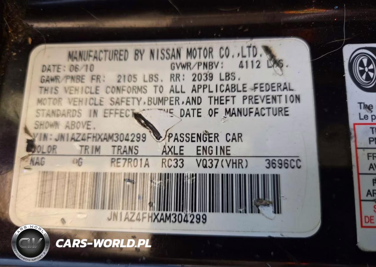 2010 Nissan 370Z Roadster VIN:JN1AZ4FHXAM304299 - 12