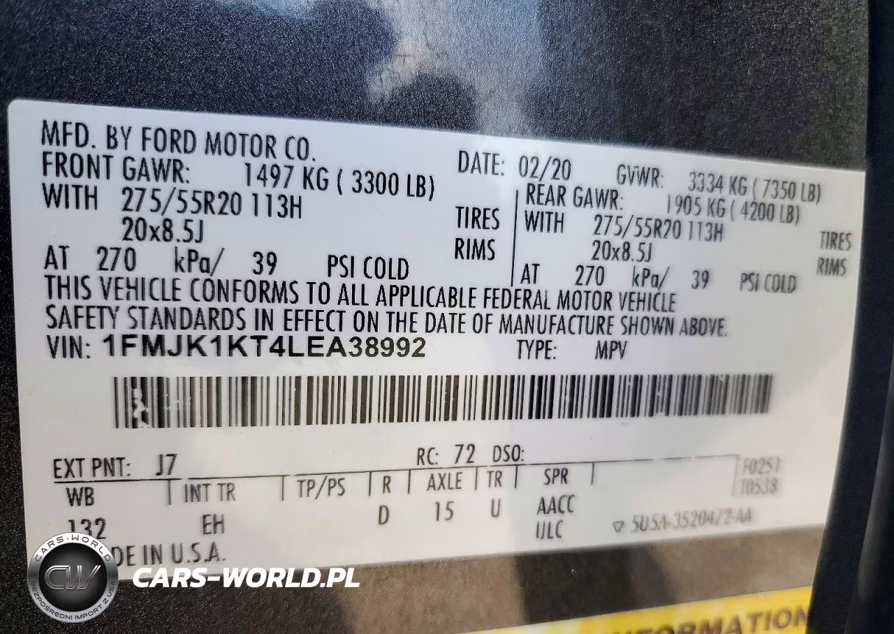 2020 Ford Expedition Max Limited VIN:1FMJK1KT4LEA38992 - 14