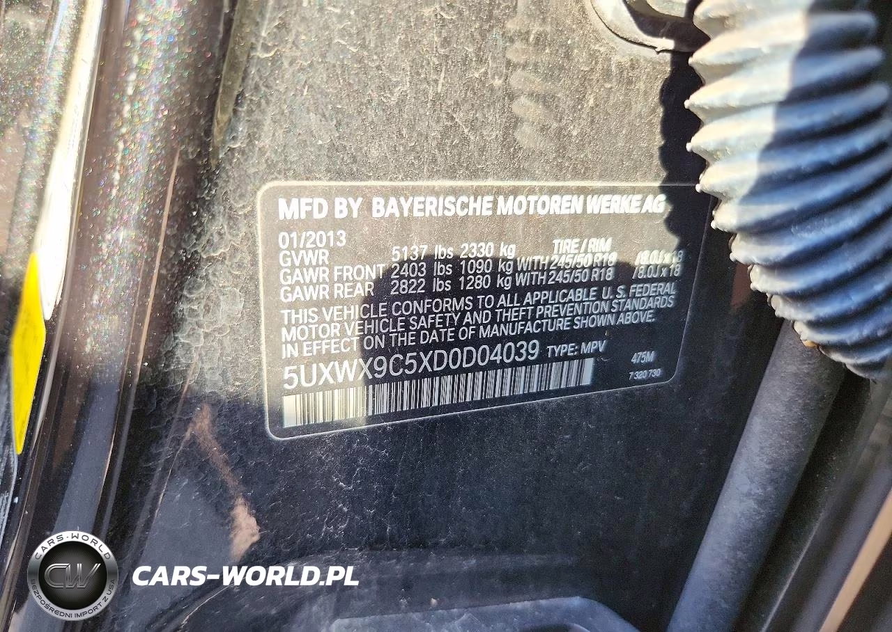 2013 BMW X3 xDrive28I VIN:5UXWX9C5XD0D04039 - 13