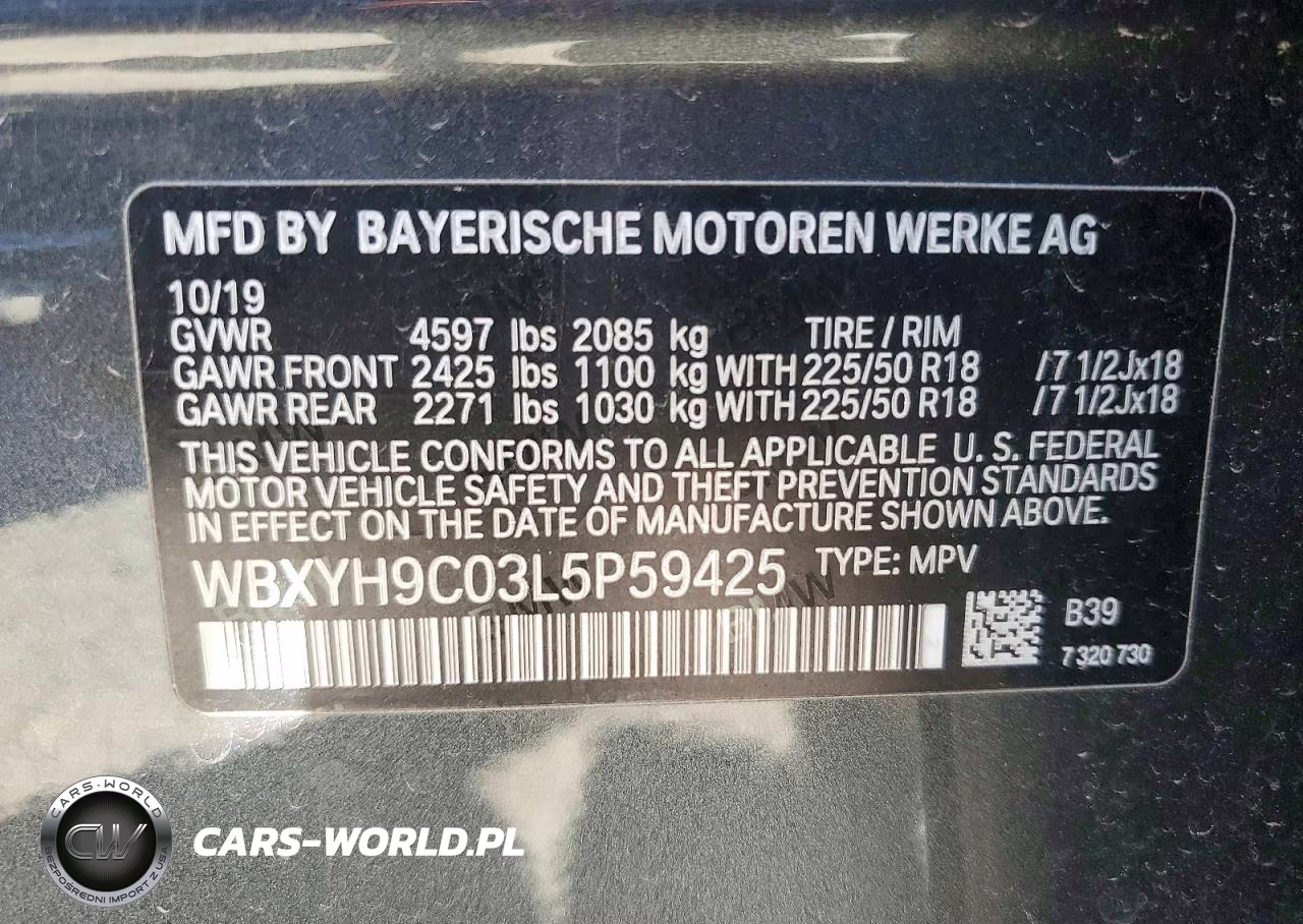 2020 BMW X2 Sdrive28I VIN:WBXYH9C03L5P59425 - 12