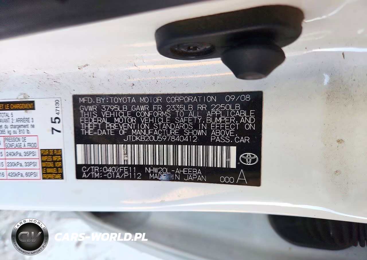 2009 Toyota Prius Base VIN:JTDKB20U597840412 - 13