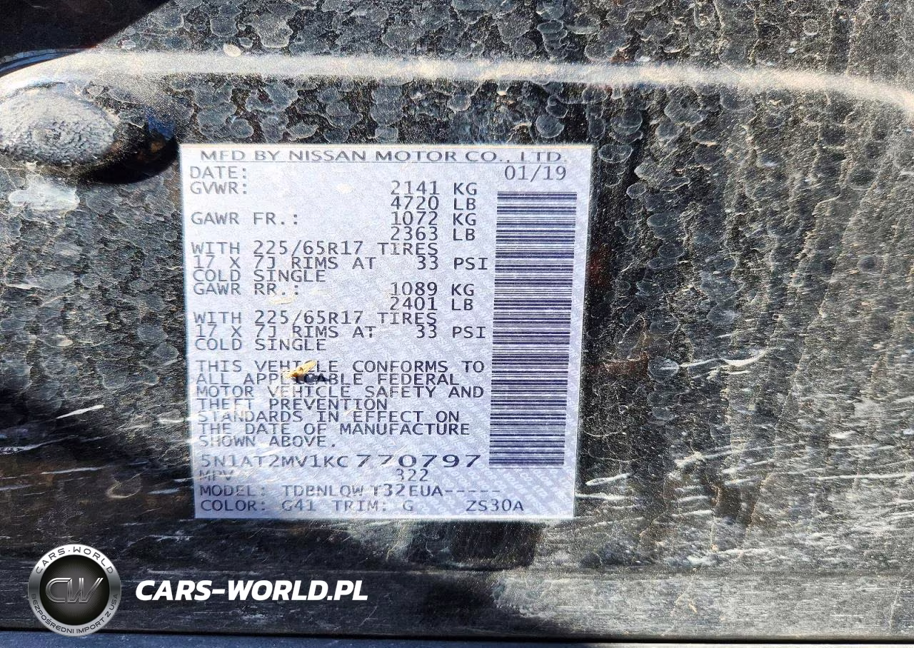 2019 Nissan Rogue Sv VIN:5N1AT2MV1KC770797 - 13