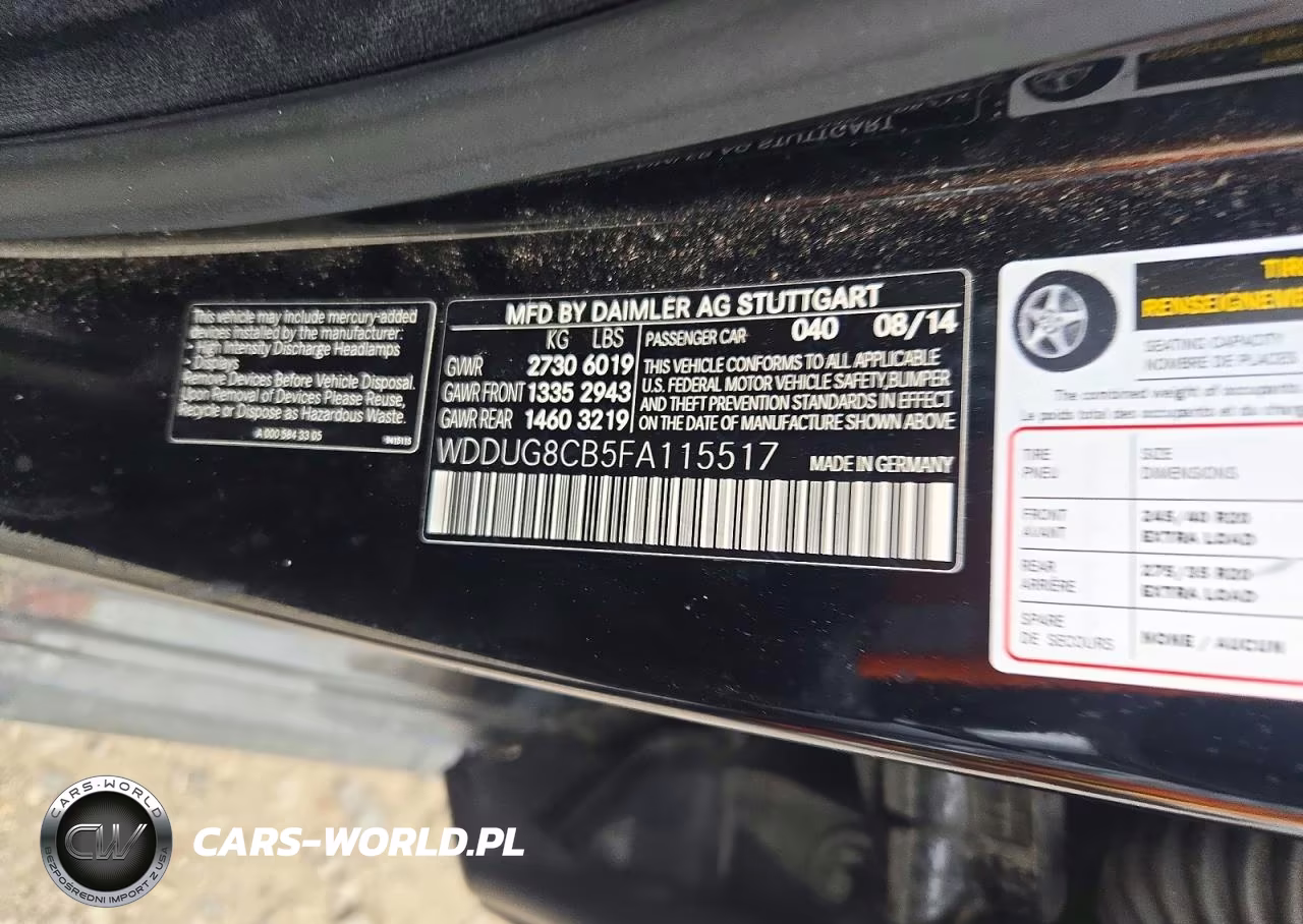 2015 Mercedes-Benz S 550 VIN:WDDUG8CB5FA115517 - 12