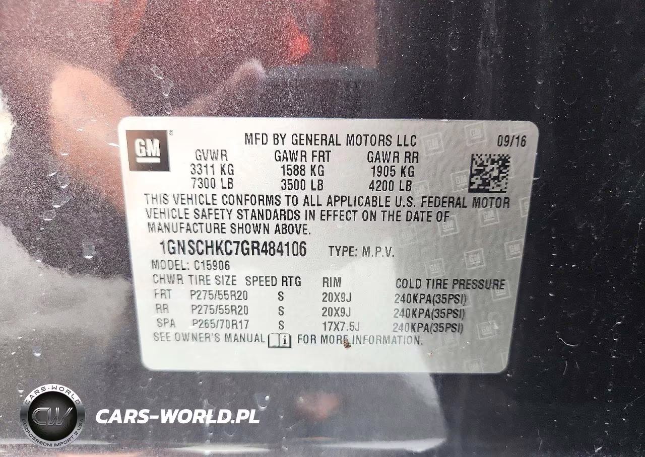 2016 Chevrolet Suburban C1500 Lt VIN:1GNSCHKC7GR484106 - 13