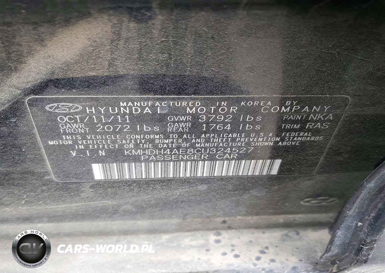 2012 Hyundai Elantra Gls VIN:KMHDH4AE8CU324527 - 12