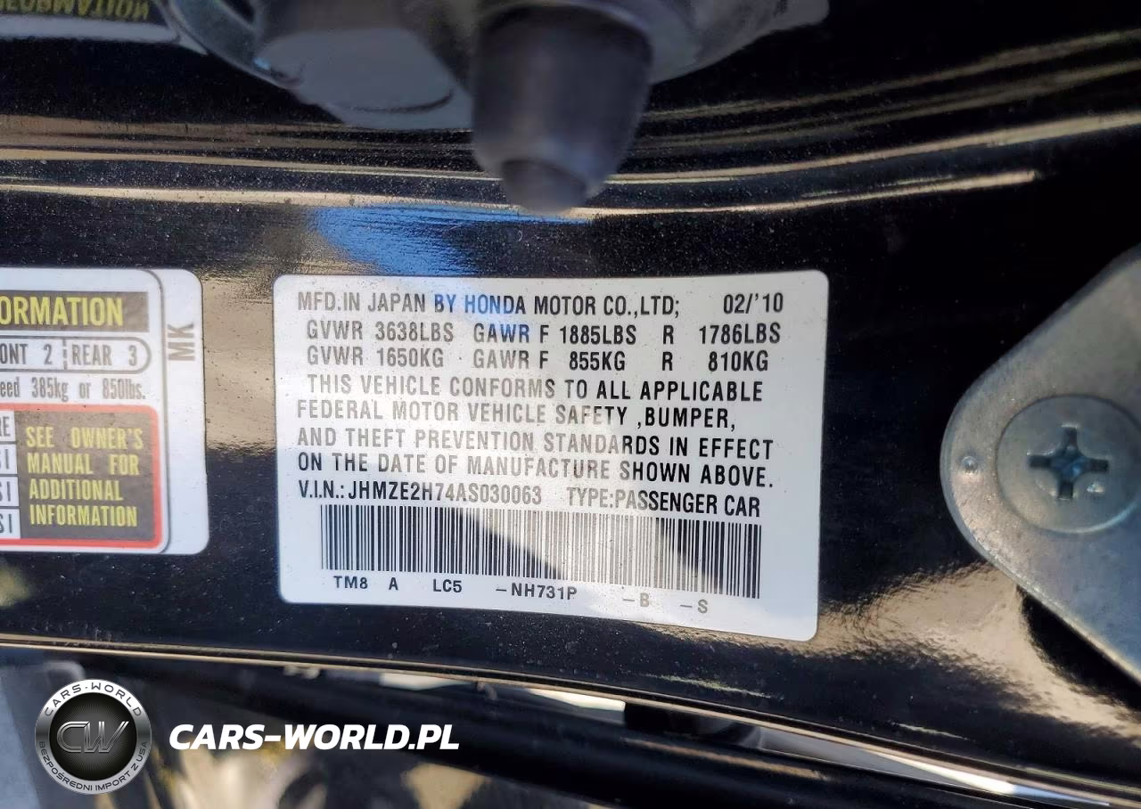 2010 Honda Insight Ex VIN:JHMZE2H74AS030063 - 12