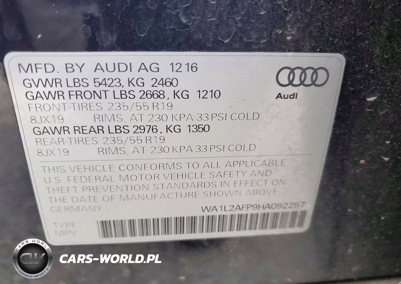 2017 Audi Q5 Premium Plus VIN:WA1L2AFP9HA092257 - 14