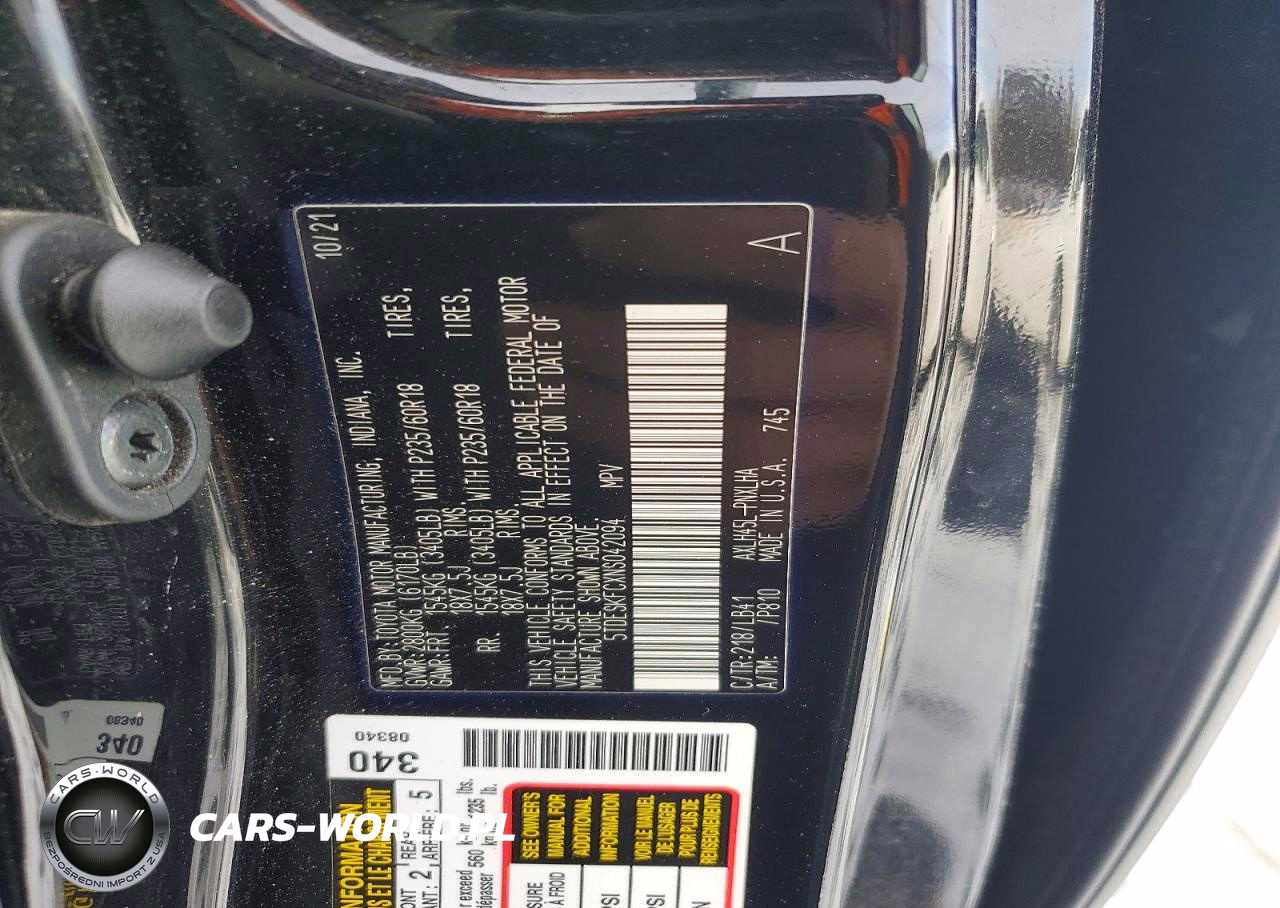 2022 Toyota Sienna Limited VIN:5TDESKFCXNS042094 - 13