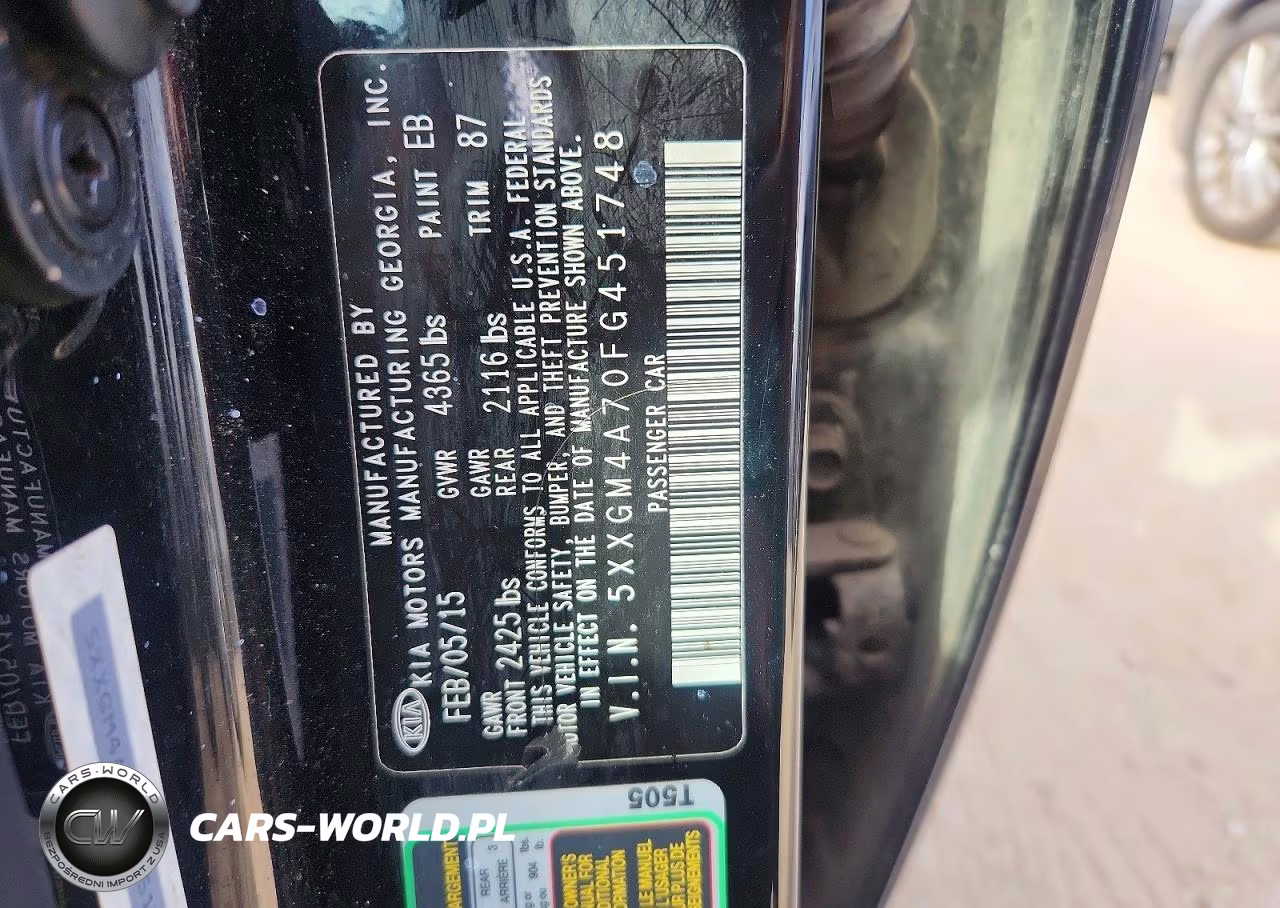 2015 Kia Optima Lx VIN:5XXGM4A70FG451748 - 13