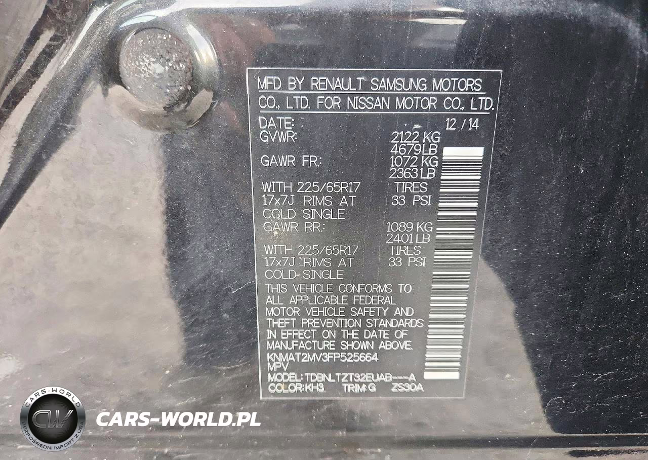 2015 Nissan Rogue Sv VIN:KNMAT2MV3FP525664 - 13