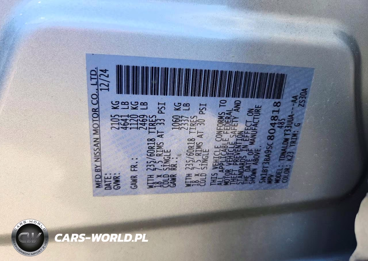 2025 Nissan Rogue Sv VIN:5N1BT3BA9SC804818 - 13