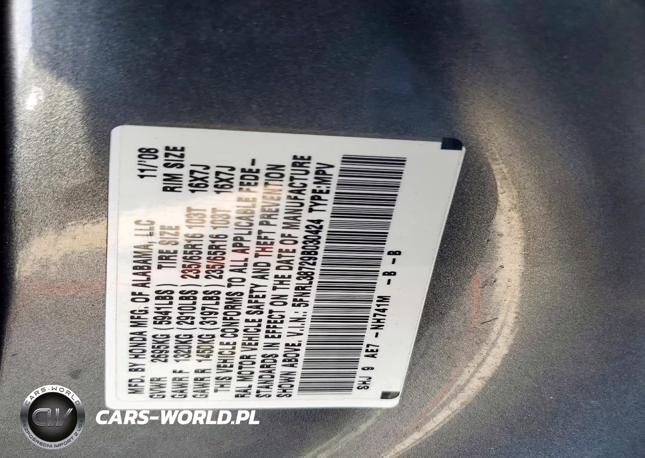 2009 Honda Odyssey Ex-L VIN:5FNRL38729B030424 - 13