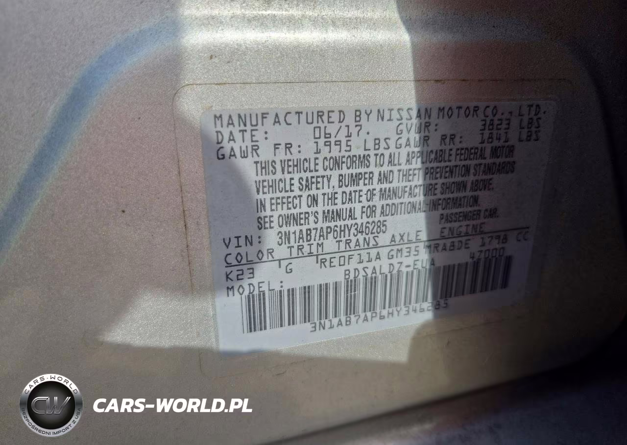2017 Nissan Sentra Sv VIN:3N1AB7AP6HY346285 - 12