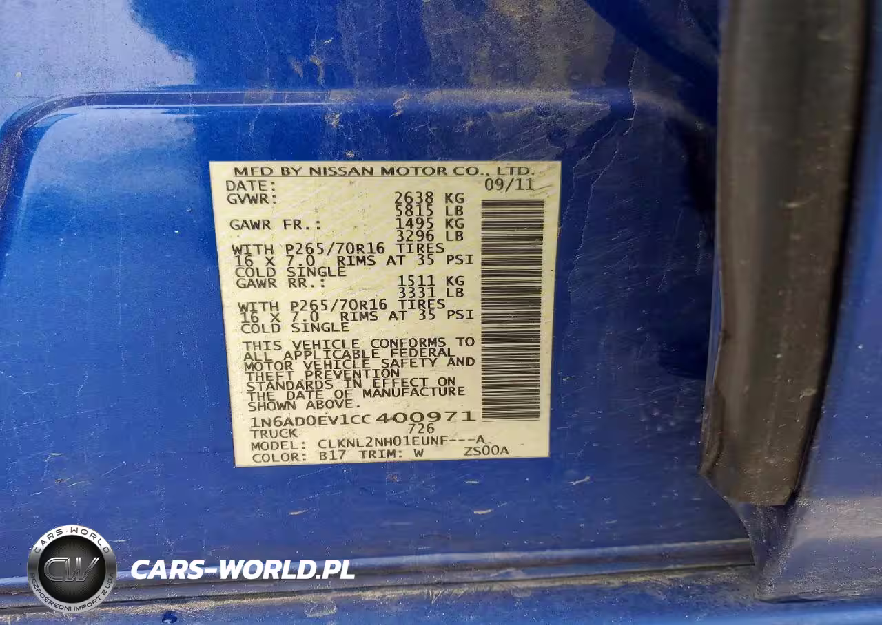 2012 Nissan Frontier S VIN:1N6AD0EV1CC400971 - 12