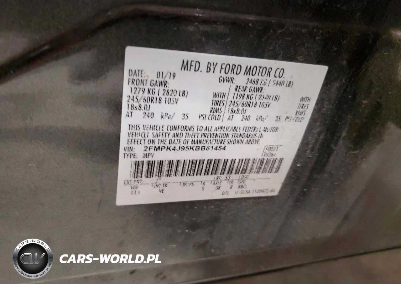 2019 Ford Edge Sel VIN:2FMPK4J95KBB61454 - 13