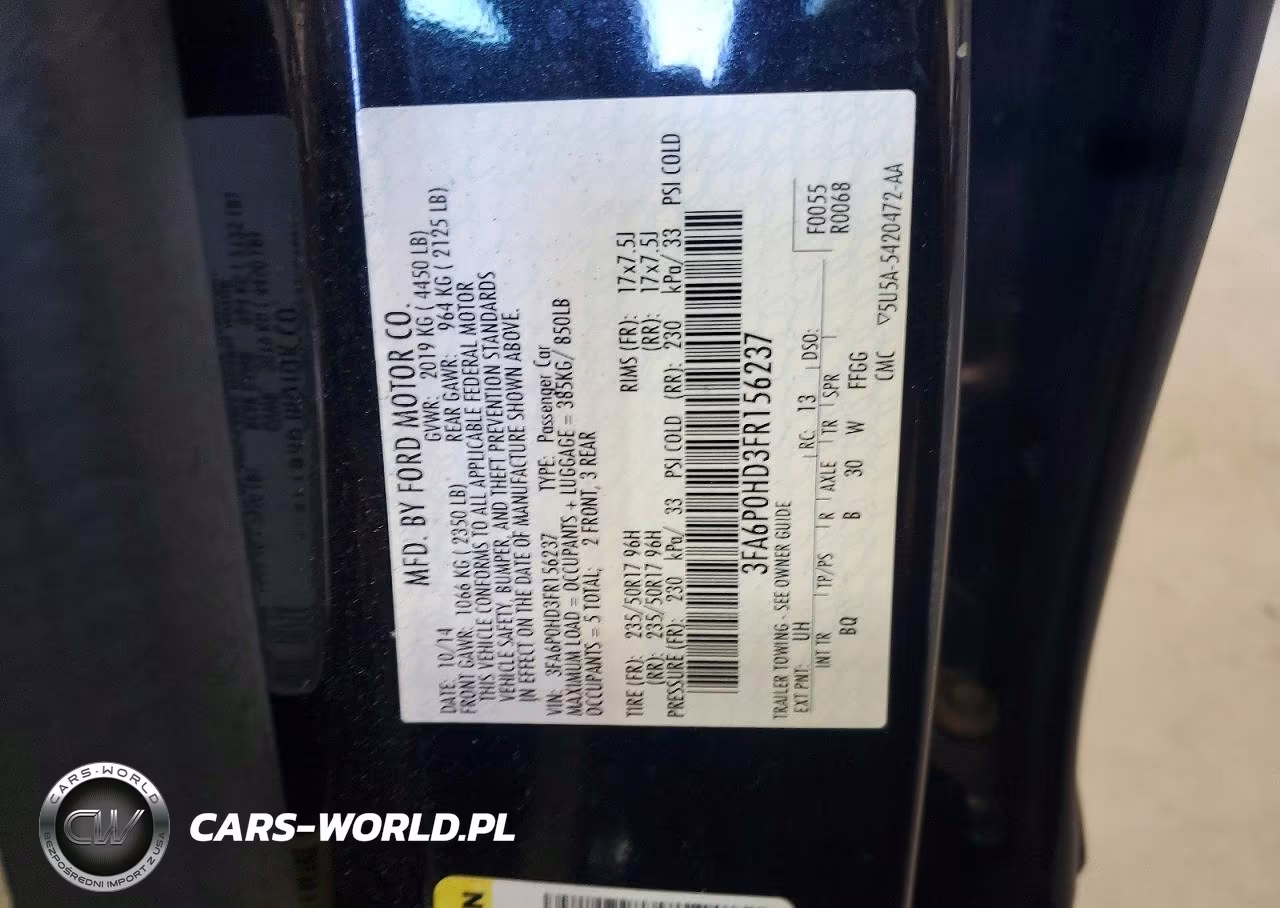 2015 Ford Fusion Se VIN:3FA6P0HD3FR156237 - 12