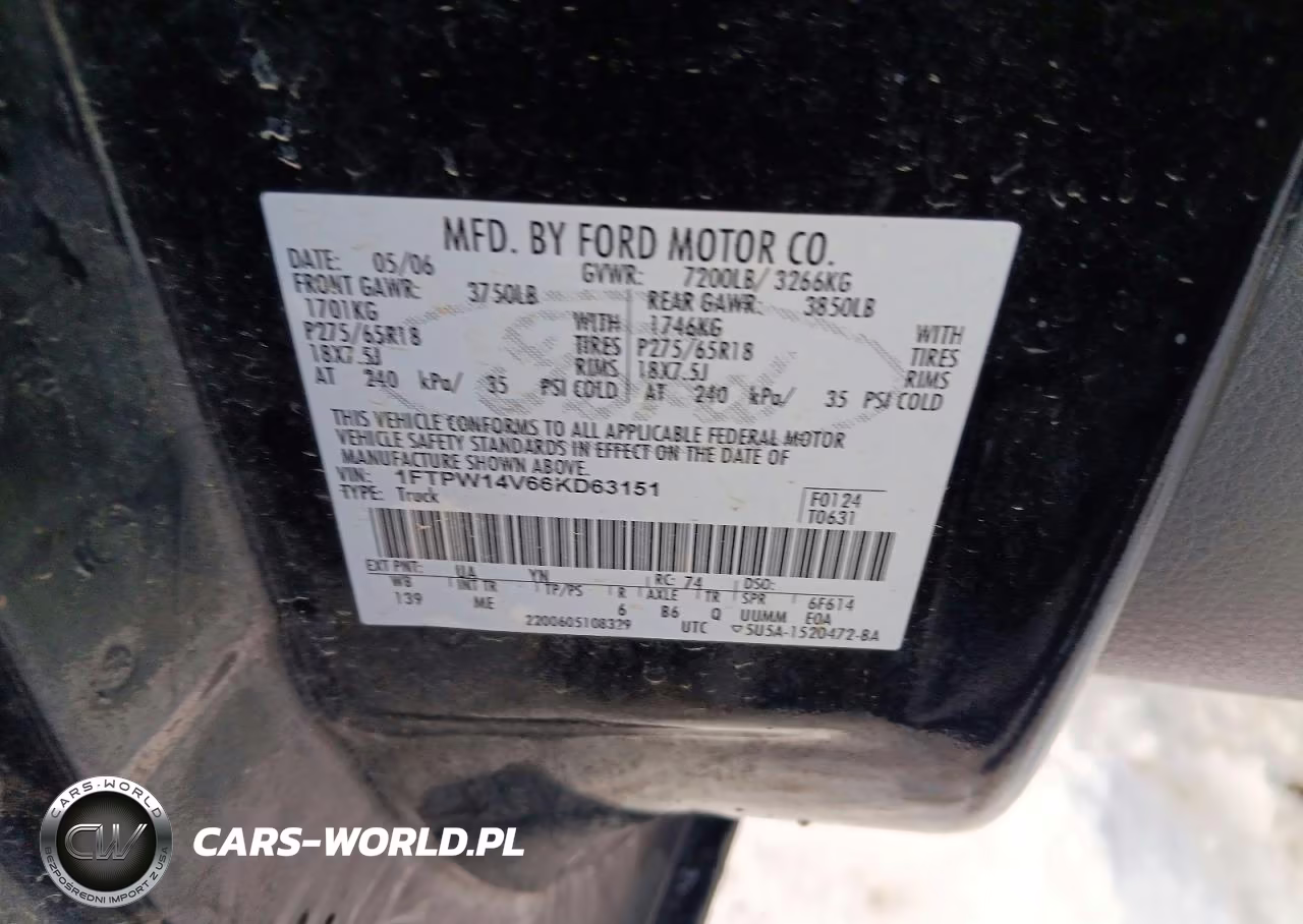 2006 Ford F150 Supercrew VIN:1FTPW14V66KD63151 - 12