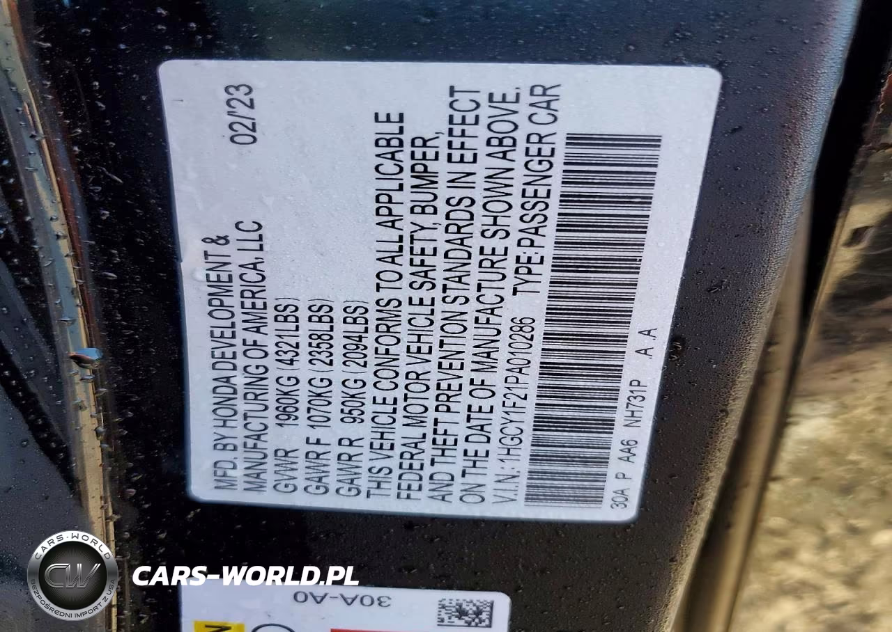 2023 Honda Accord Lx VIN:1HGCY1F21PA010286 - 12