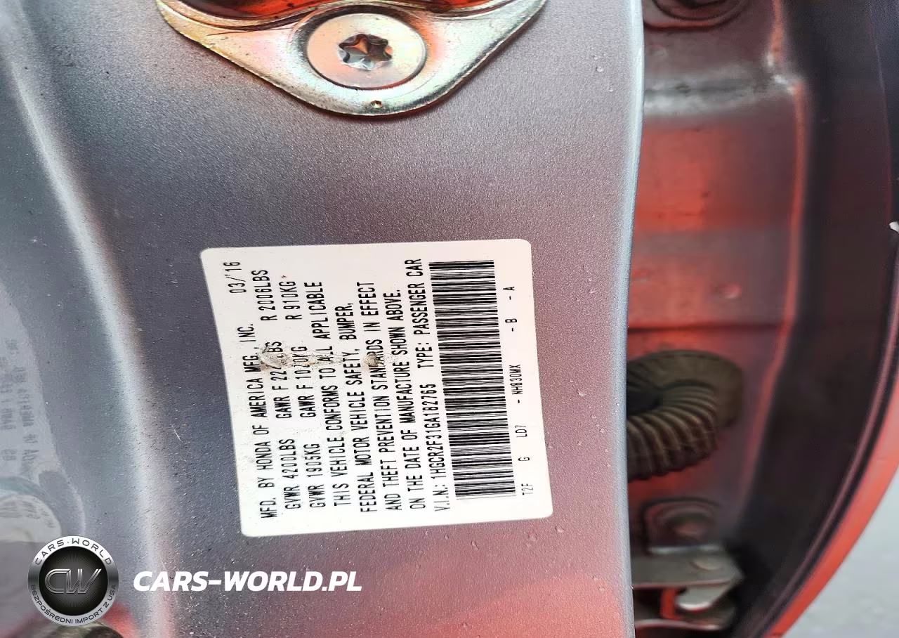 2016 Honda Accord Lx VIN:1HGCR2F31GA182765 - 12