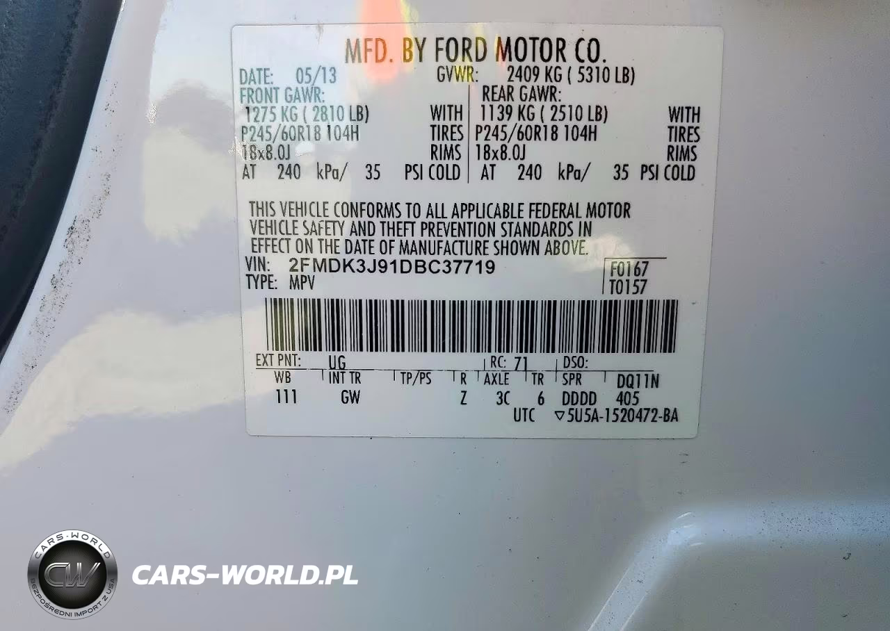 2013 Ford Edge Sel VIN:2FMDK3J91DBC37719 - 12