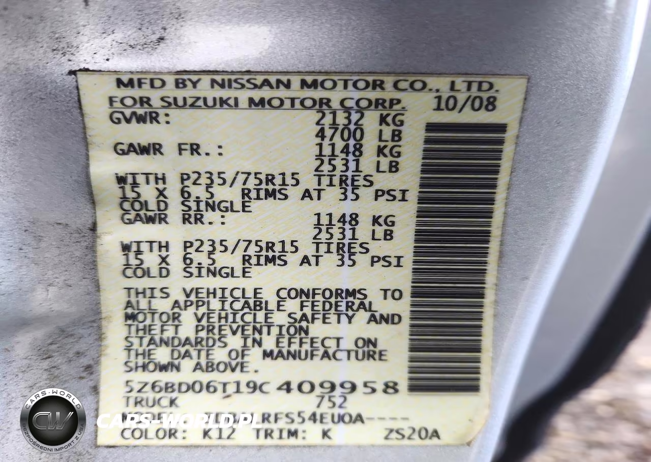 2009 Suzuki Equator Base VIN:5Z6BD06T19C409958 - 12