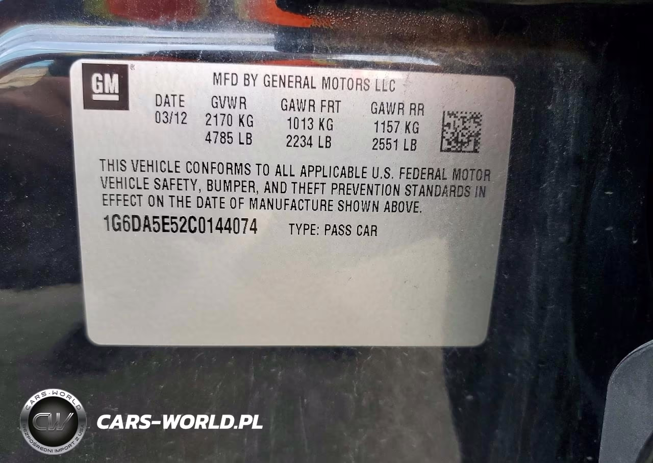 2012 Cadillac Cts VIN:1G6DA5E52C0144074 - 12