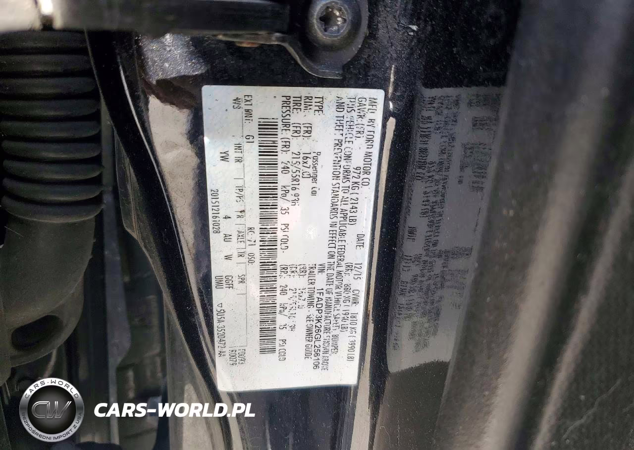 2016 Ford Focus Se VIN:1FADP3K26GL256106 - 12
