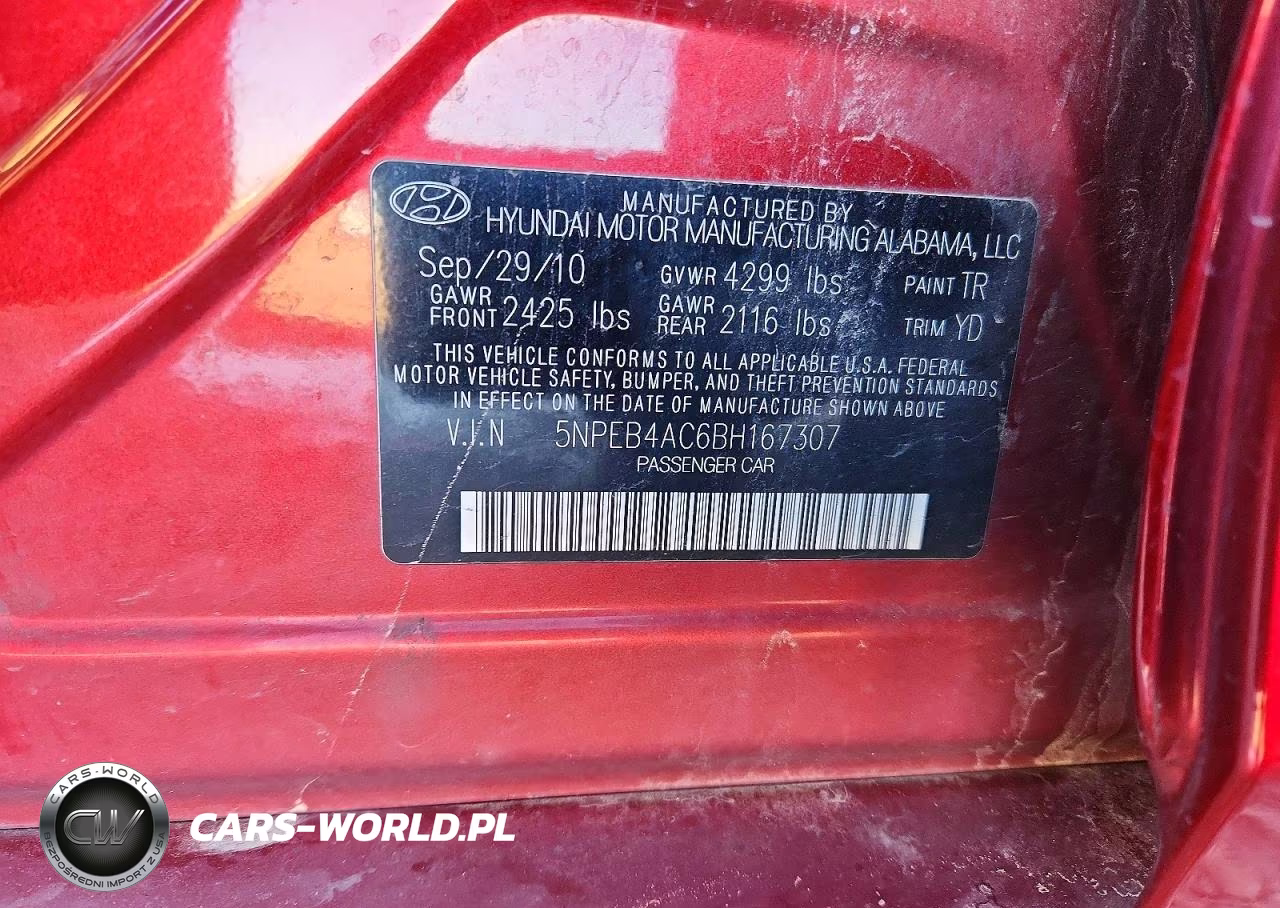 2011 Hyundai Sonata Gls VIN:5NPEB4AC6BH167307 - 12