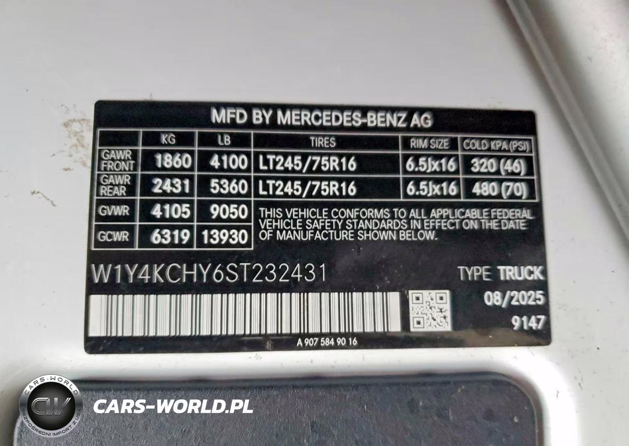 2025 Mercedes-Benz Sprinter 2500 Delivery Van VIN:W1Y4KCHY6ST232431 - 13