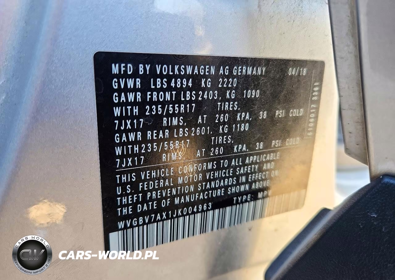 2018 Volkswagen Tiguan Limited VIN:WVGBV7AX1JK004963 - 12