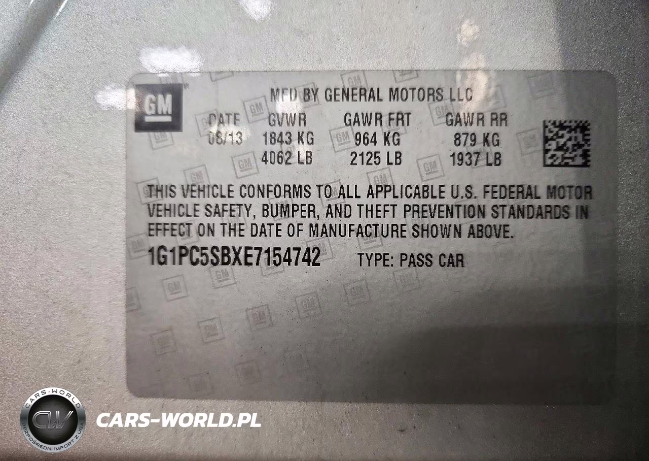 2014 Chevrolet Cruze Lt VIN:1G1PC5SBXE7154742 - 12