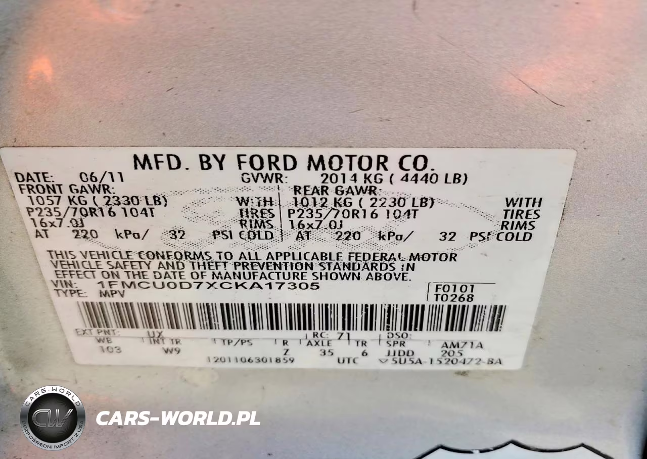 2012 Ford Escape Xlt VIN:1FMCU0D7XCKA17305 - 13