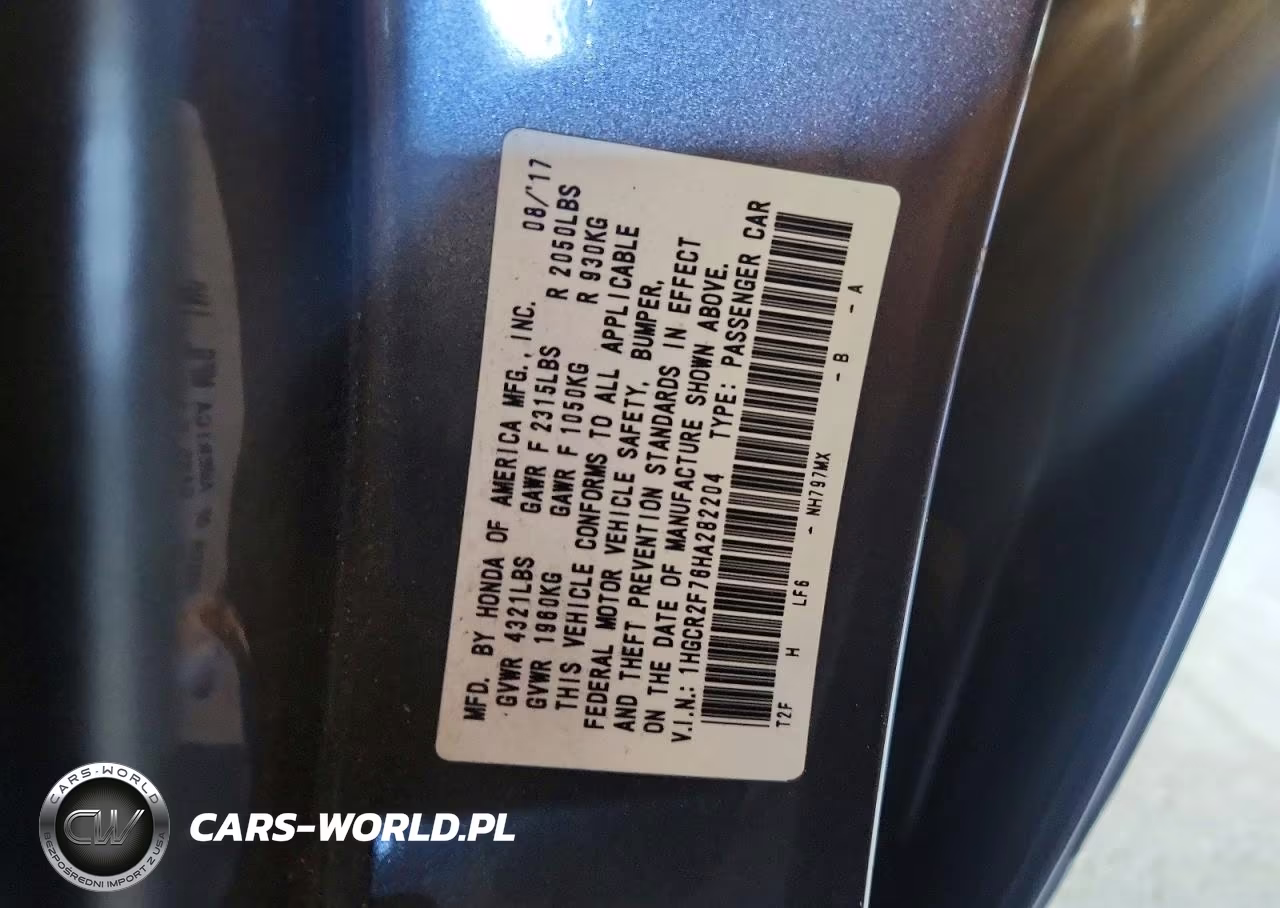 2017 Honda Accord Ex VIN:1HGCR2F76HA282204 - 13