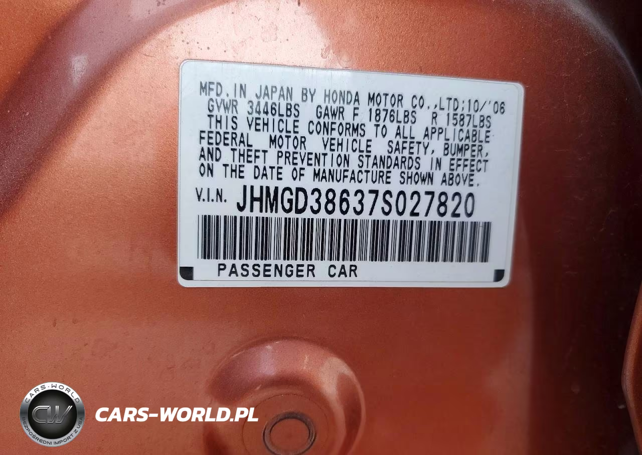2007 Honda Fit S VIN:JHMGD38637S027820 - 12