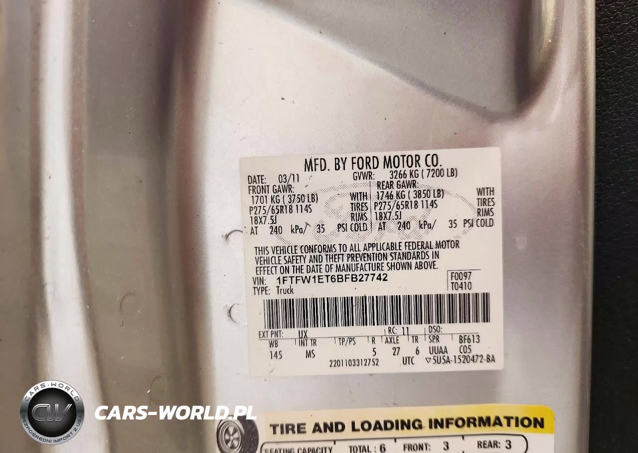 2011 Ford F150 Supercrew VIN:1FTFW1ET6BFB27742 - 12