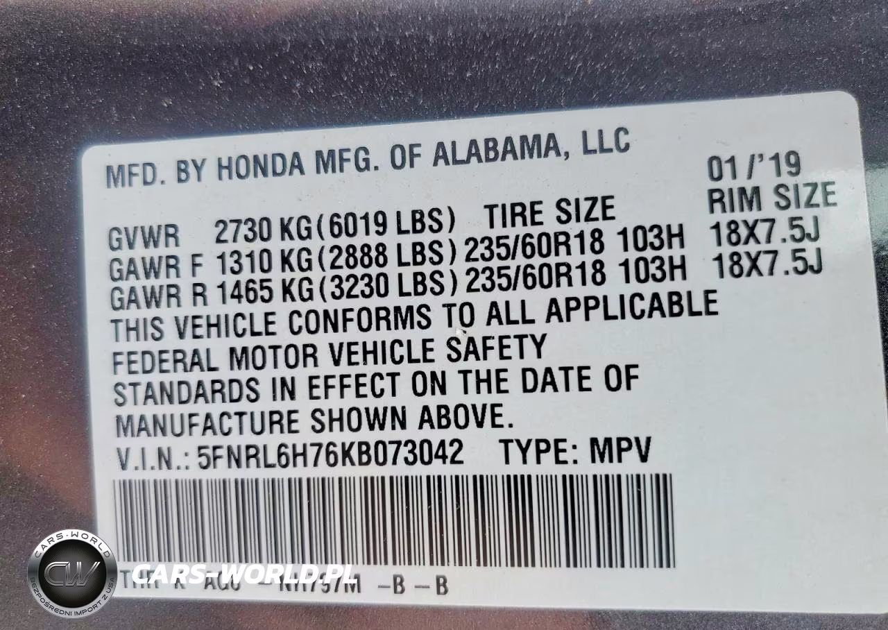 2019 Honda Odyssey Exl VIN:5FNRL6H76KB073042 - 14