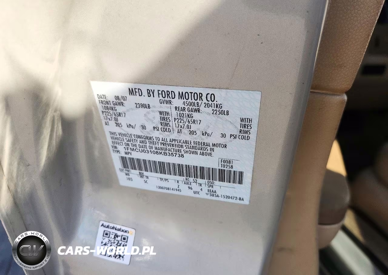 2008 Ford Escape Xlt VIN:1FMCU03108KB35738 - 13