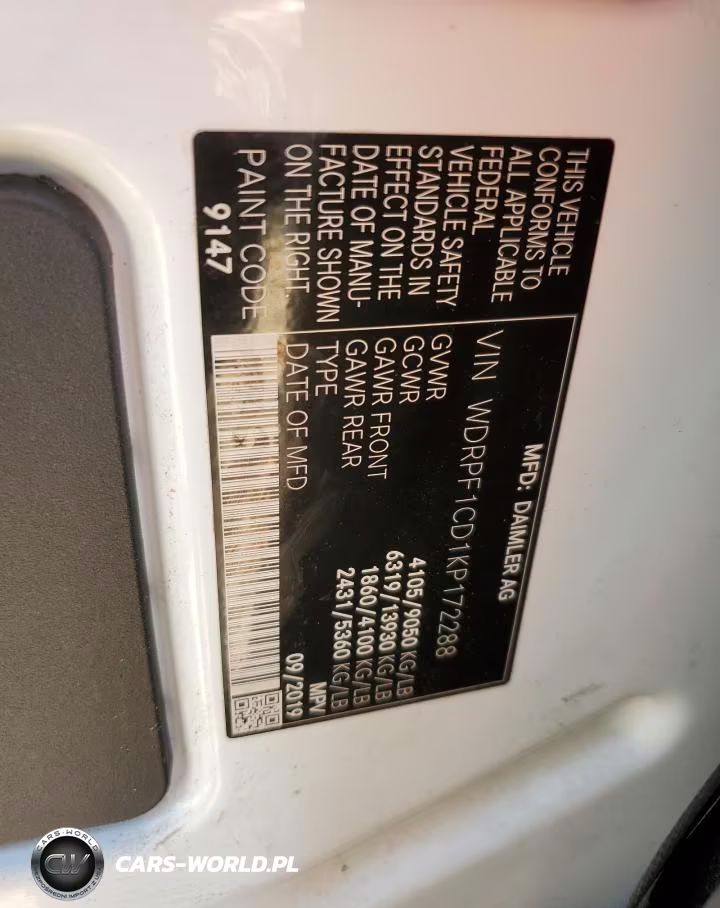 2019 Freightliner Sprinter 2500-3500 VIN:WDRPF1CD1KP172288 - 13