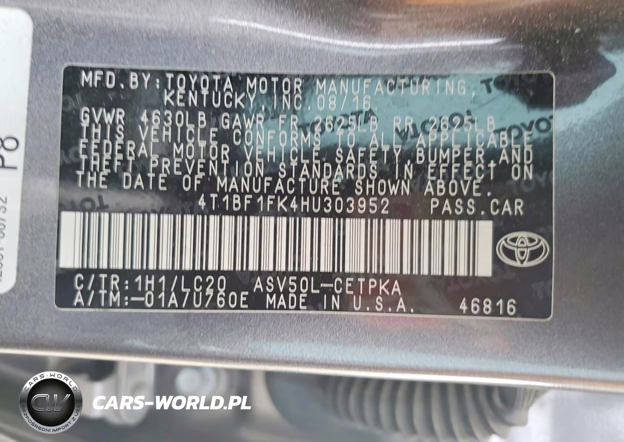2017 Toyota Camry Le VIN:4T1BF1FK4HU303952 - 13