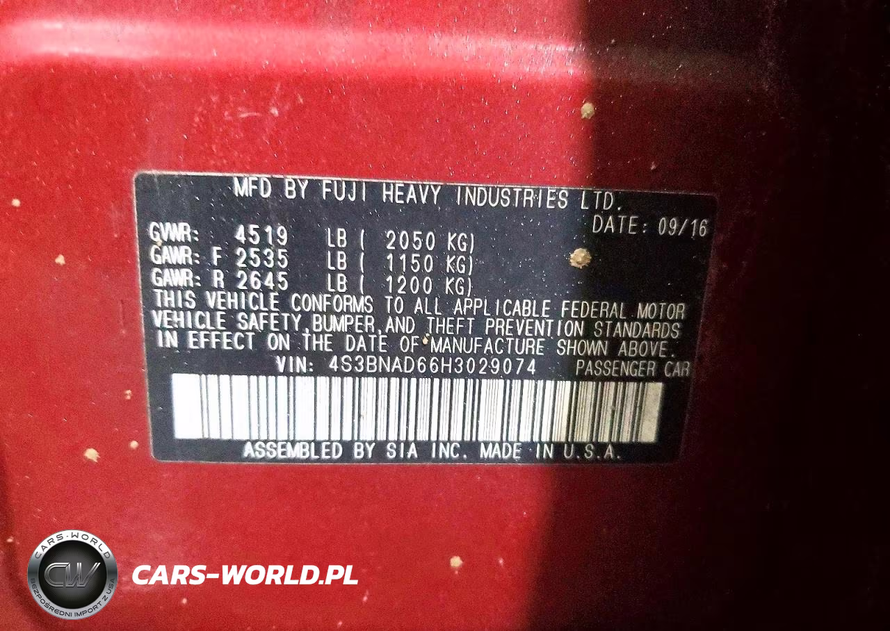 2017 Subaru Legacy 2.5I Premium VIN:4S3BNAD66H3029074 - 12