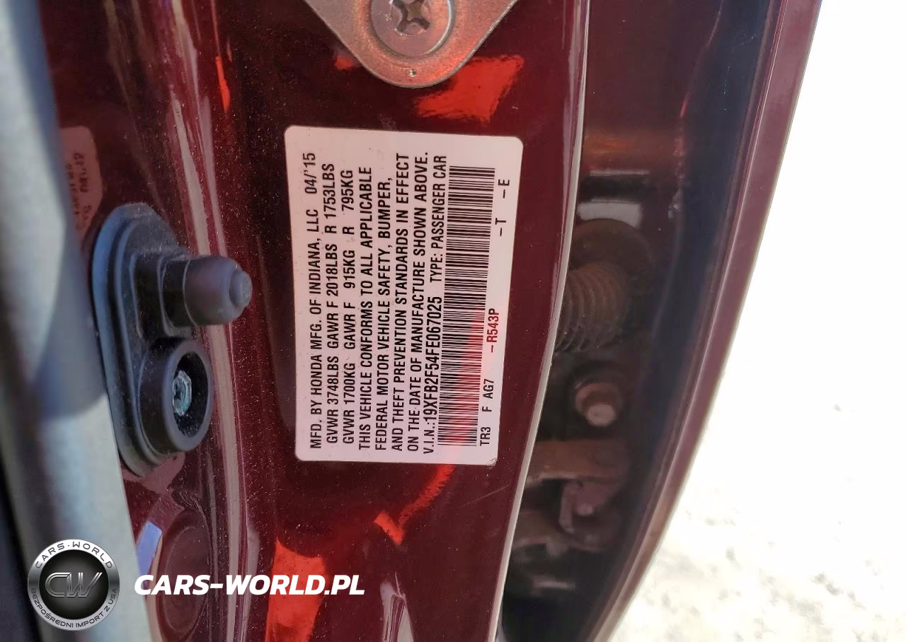 2015 Honda Civic Lx VIN:19XFB2F54FE067025 - 12