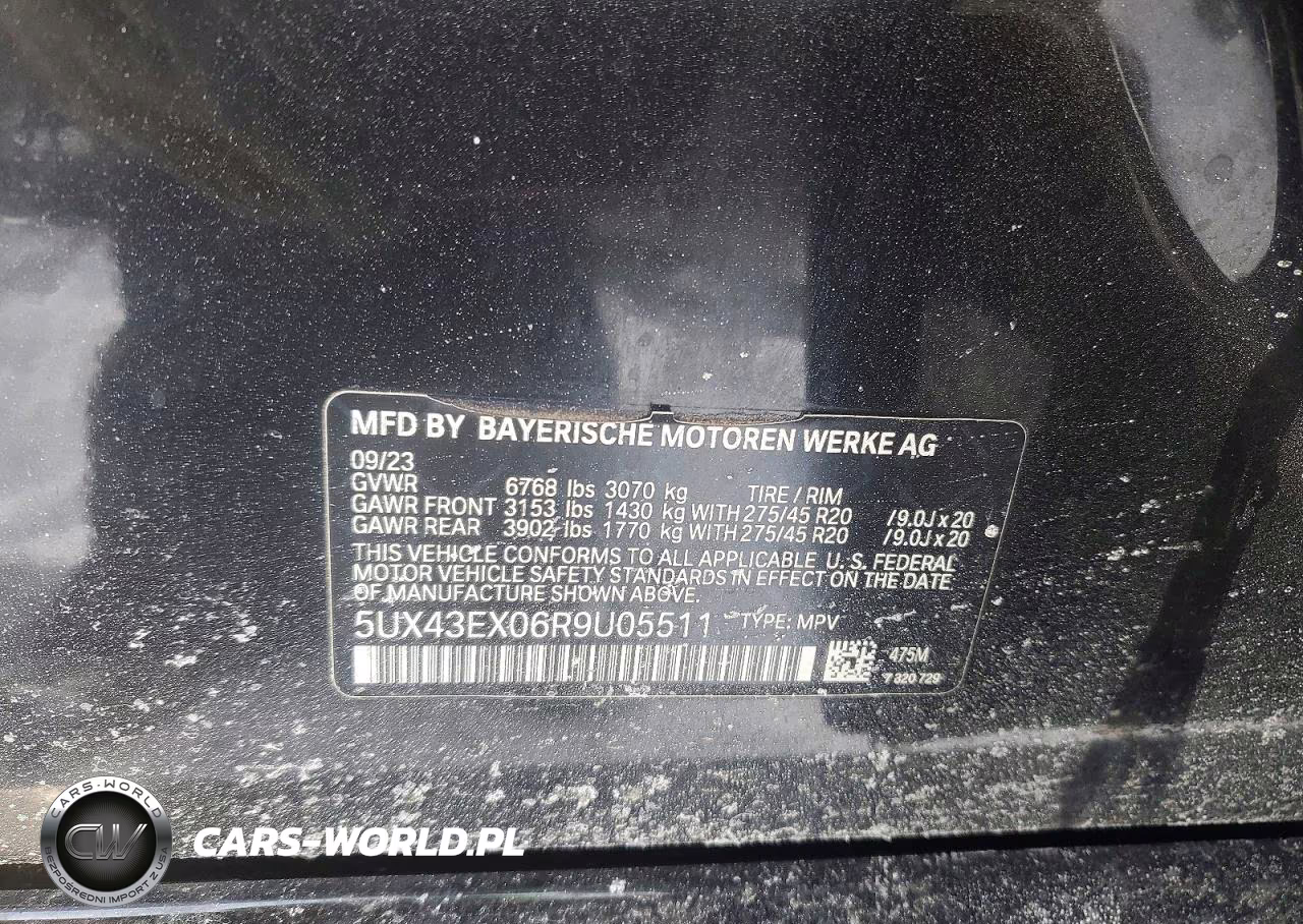 2024 BMW X6 M60I VIN:5UX43EX06R9U05511 - 13
