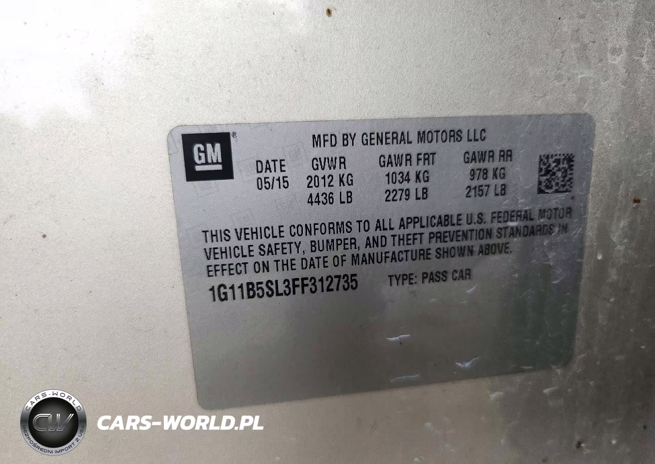 2015 Chevrolet Malibu Ls VIN:1G11B5SL3FF312735 - 12