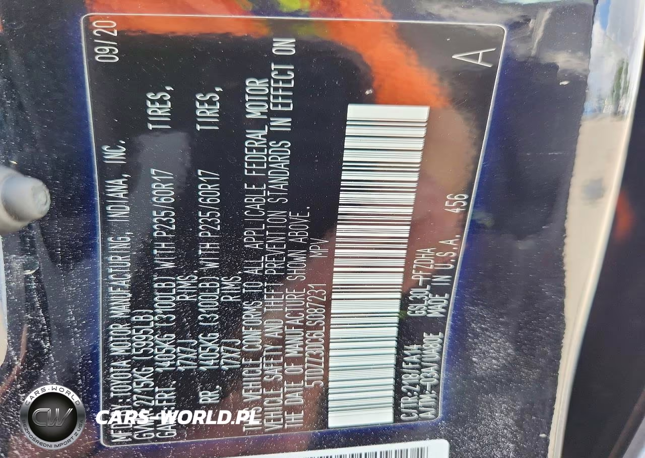 2020 Toyota Sienna L VIN:5TDZZ3DC6LS087231 - 13