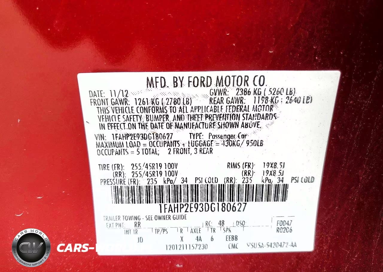 2013 Ford Taurus Sel VIN:1FAHP2E93DG180627 - 12