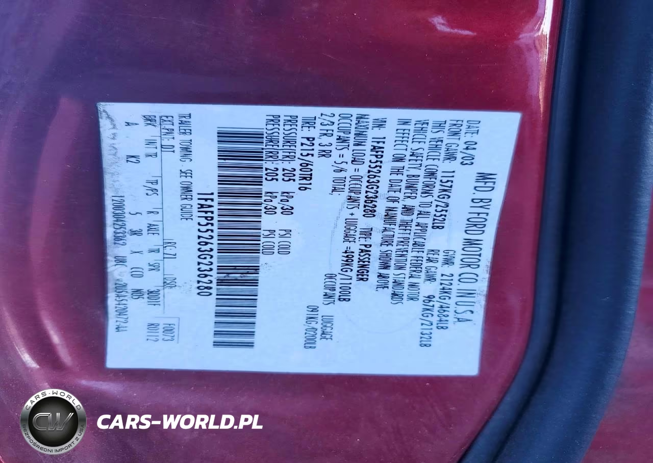 2003 Ford Taurus Ses VIN:1FAFP55263G236280 - 12