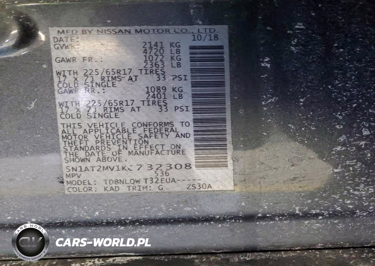 2019 Nissan Rogue Sv VIN:5N1AT2MV1KC732308 - 13
