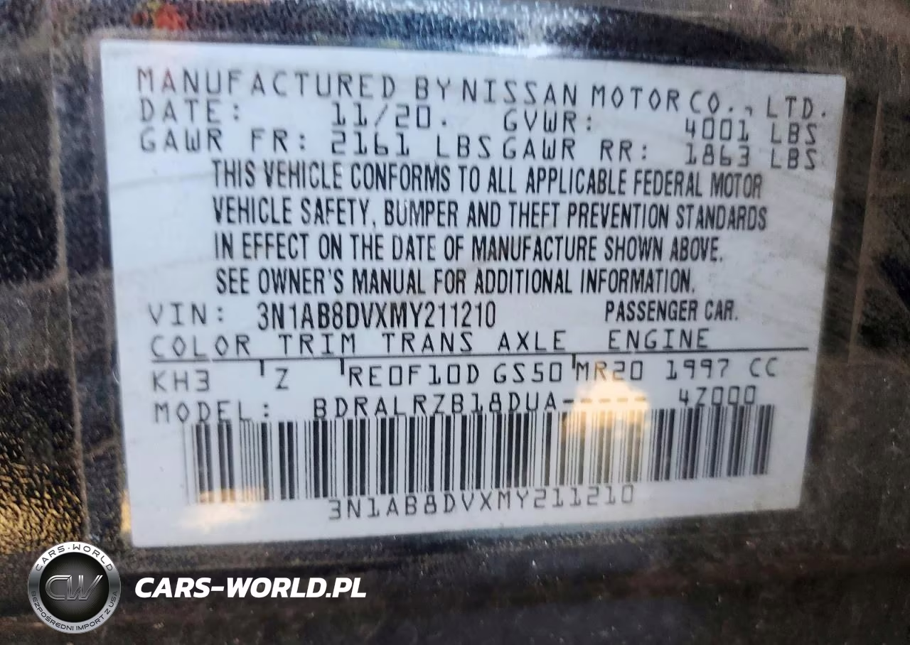 2021 Nissan Sentra Sr VIN:3N1AB8DVXMY211210 - 12