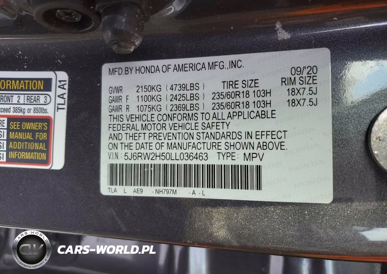 2020 Honda Cr-V Ex VIN:5J6RW2H50LL036463 - 14